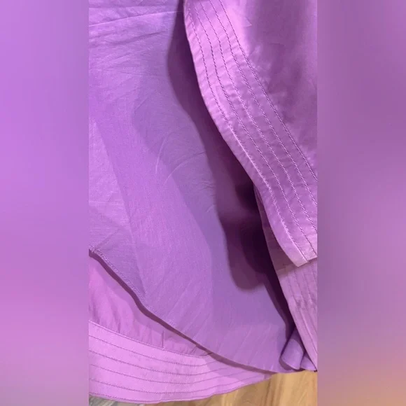 NWT Veronica Beard Beilla Ruffled Cotton Blend Poplin Cutout Midi Dress Purple 2 - Picture 14 of 16